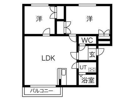 オク・アールセブン(2LDK/2階)の間取り写真
