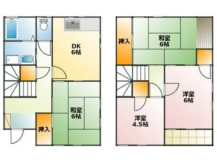 春の窓辺とカプチーノ(4DK/1階)の間取り写真
