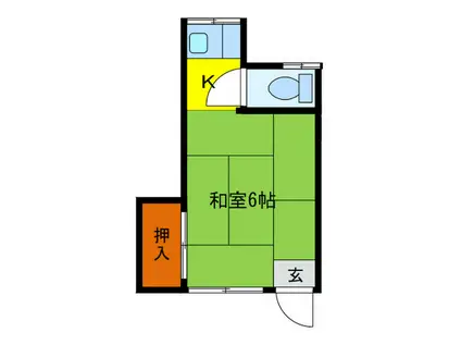 八木コーポ(1K/2階)の間取り写真