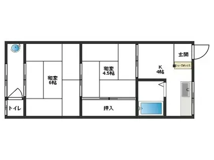 春日荘(2K/1階)の間取り写真