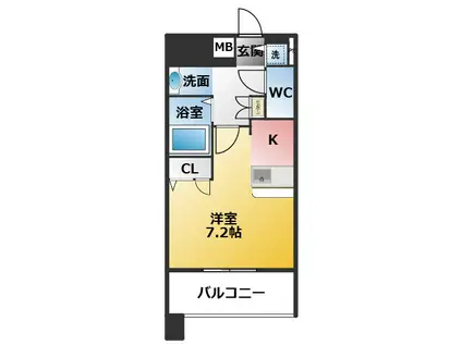 プレサンス泉セントマーク(ワンルーム/4階)の間取り写真