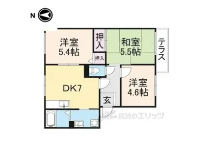 グランドゥールA・C(3DK/1階)の間取り写真