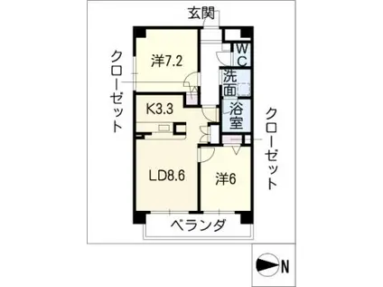 HEIGHTS MARUNAKA(2LDK/4階)の間取り写真