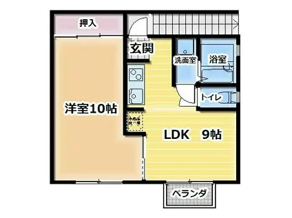 コーポアーサー(1LDK/2階)の間取り写真