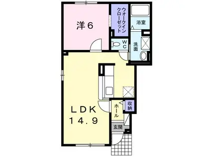 ビバーチェ(1LDK/1階)の間取り写真