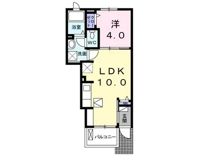 ＪＲ水戸線 結城駅 徒歩13分 2階建 築9年(1LDK/1階)の間取り写真