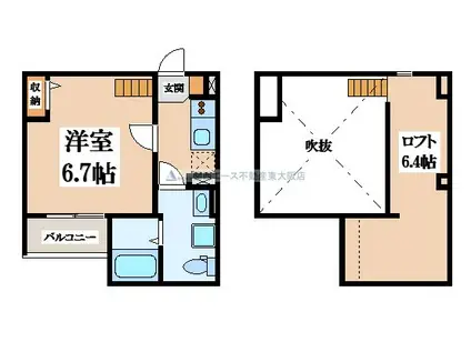 ALEGRIA(1K/1階)の間取り写真