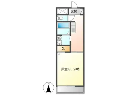 トリニティM3(1K/6階)の間取り写真