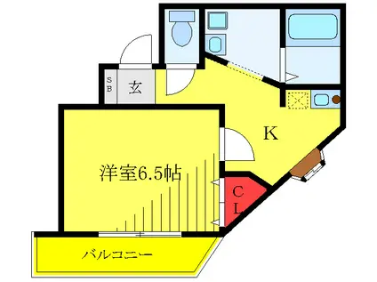 シャロムガーデン(1K/3階)の間取り写真