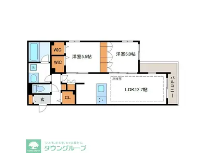 PREMIUM MAISON光(2LDK/2階)の間取り写真