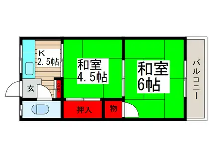 第一栄荘(2K/2階)の間取り写真