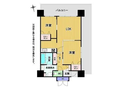 CPタワー(2LDK/5階)の間取り写真