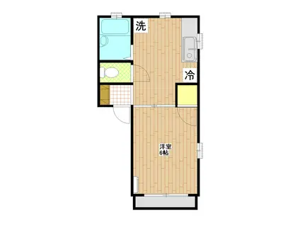 清藤ハイツ(1DK/2階)の間取り写真