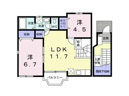 クレインハウス(2LDK/2階)の間取り写真