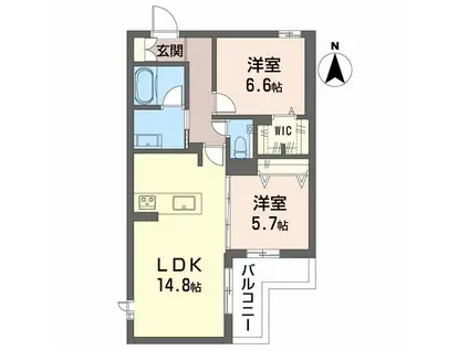シャーメゾン刈谷(2LDK/4階)の間取り写真