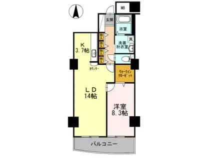 品川シーサイドビュータワーII(1LDK/13階)の間取り写真
