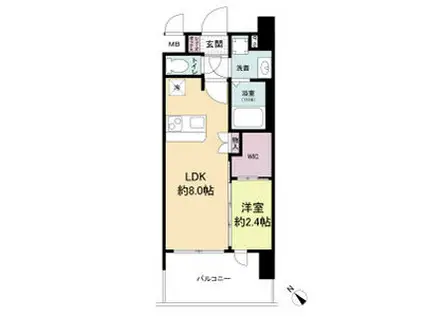 セレニテ阿波座ミラク(1LDK/9階)の間取り写真