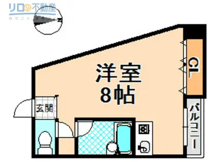 さくらビル昆陽池(ワンルーム/3階)の間取り写真