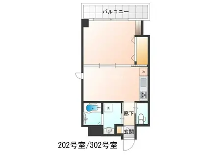 荏原7丁目マンション(1K/2階)の間取り写真