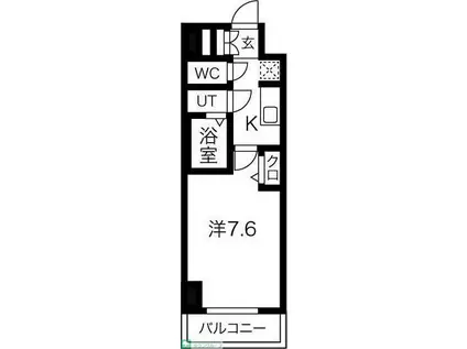 ディアレイシャス尾頭橋(1K/6階)の間取り写真