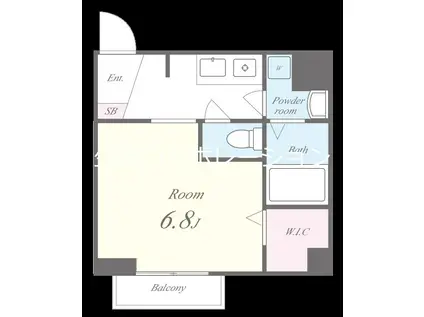 グランパシフィック木川東(1K/2階)の間取り写真