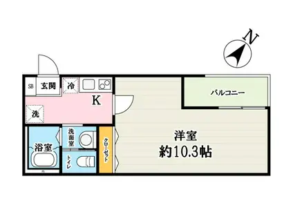ロイヤルドメインII(1K/1階)の間取り写真