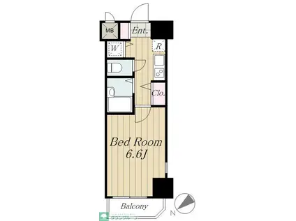 レジオス市谷(1K/11階)の間取り写真