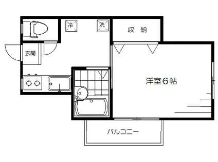 ステートIII(1K/2階)の間取り写真