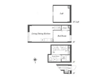 PAIR新大久保(1LDK/1階)の間取り写真