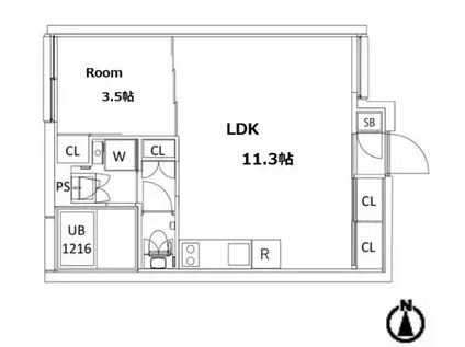 CITY WALK新江古田(1LDK/4階)の間取り写真