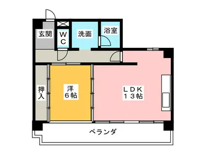 エスポア21(1LDK/3階)の間取り写真