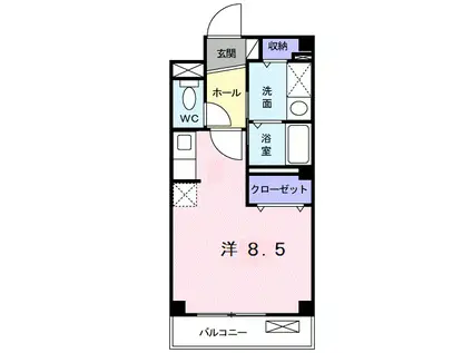 スウィート(ワンルーム/1階)の間取り写真