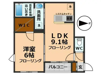STYLE(1LDK/2階)の間取り写真