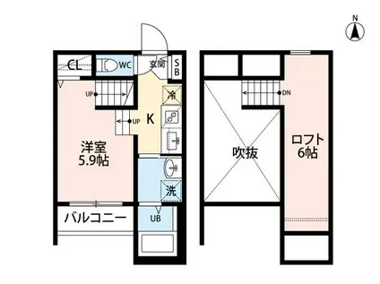 CRESTRE SUR 新水前寺(ワンルーム/1階)の間取り写真