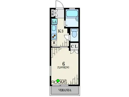 コーポ椿(1K/2階)の間取り写真