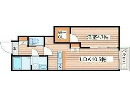 キララ鈎取本町I(1LDK/1階)の間取り写真