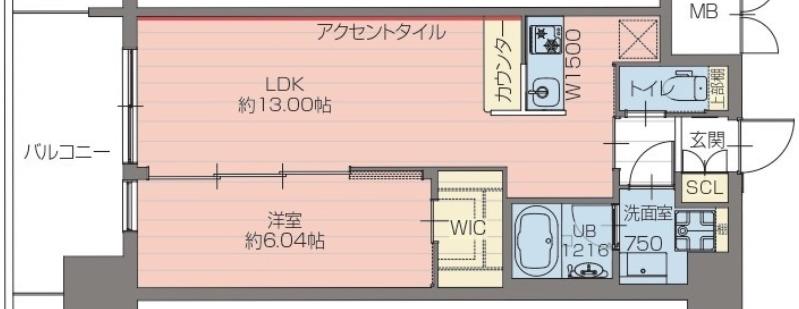 プレジオ梅田(1LDK/6階)の間取り写真