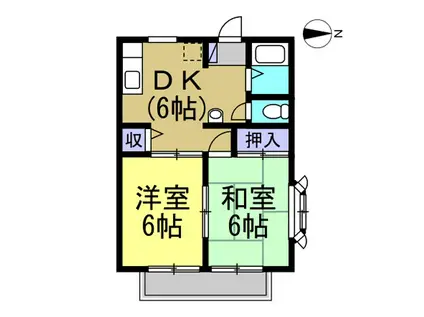 サンビレッジタケウチ(2DK/2階)の間取り写真