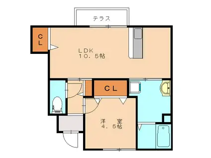サンビレッジ小倉(1LDK/1階)の間取り写真