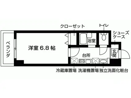 エル・セレーノ本能寺町(1K/6階)の間取り写真