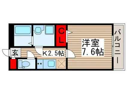 ジュピター八千代台(1K/2階)の間取り写真