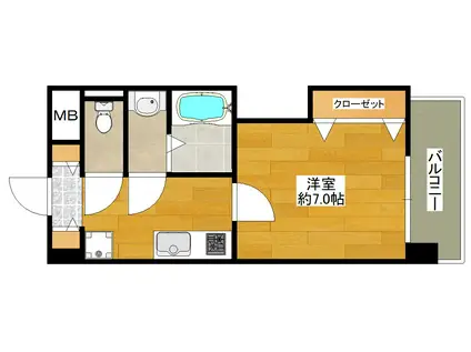 LUXE新大阪III(1K/4階)の間取り写真