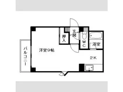 シティハウス麻生(1K/3階)の間取り写真