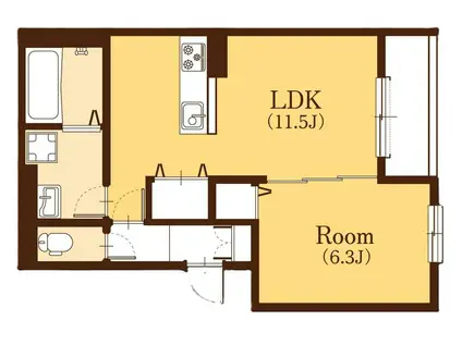 昭和町アパート(1LDK/2階)の間取り写真