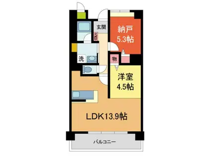 セリシール夙川苦楽園(1SLDK/1階)の間取り写真