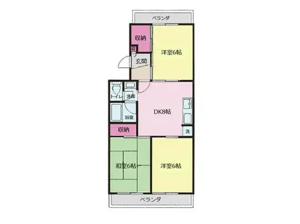 サンシャイン南林間(3DK/2階)の間取り写真