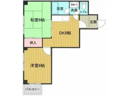 エースハイツひらの(2DK/6階)の間取り写真