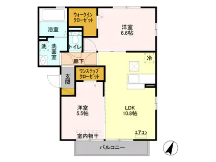 エスポワール I(2LDK/1階)の間取り写真