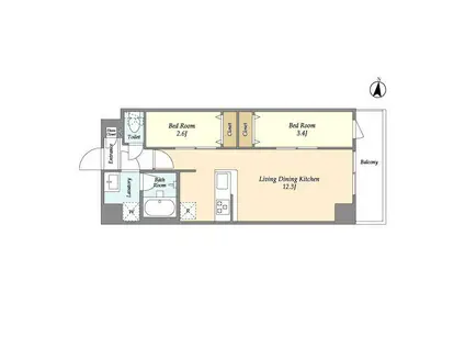 アルファコート梅島(2LDK/3階)の間取り写真