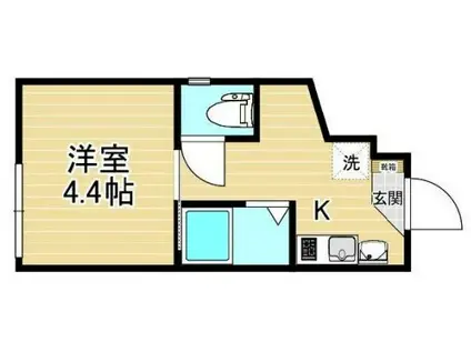 NSフラット(1K/1階)の間取り写真